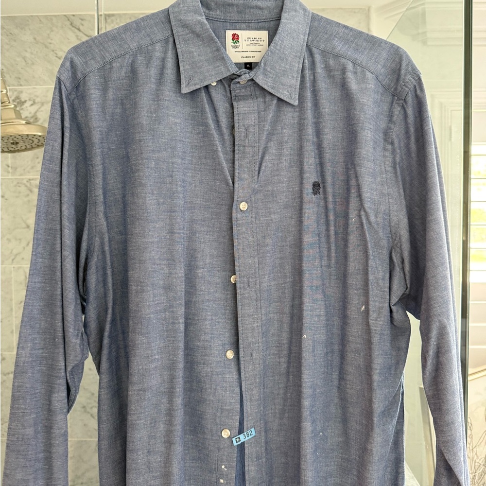 Charles Tyrwhitt Blue Casual Button Down Shirt Classic Collar